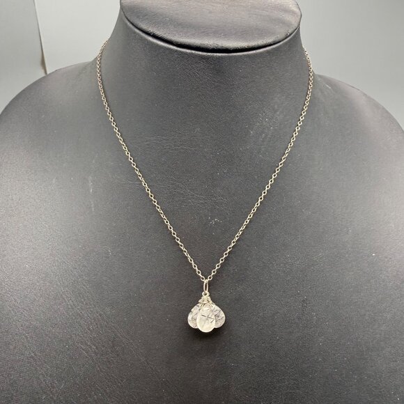 Necklace Rutilated Quartz Minimalist Sterling Silver 925 16.5 inches - Picture 2 of 7